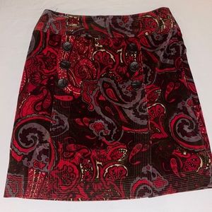 Etcetera Red and Black Patterned Skirt